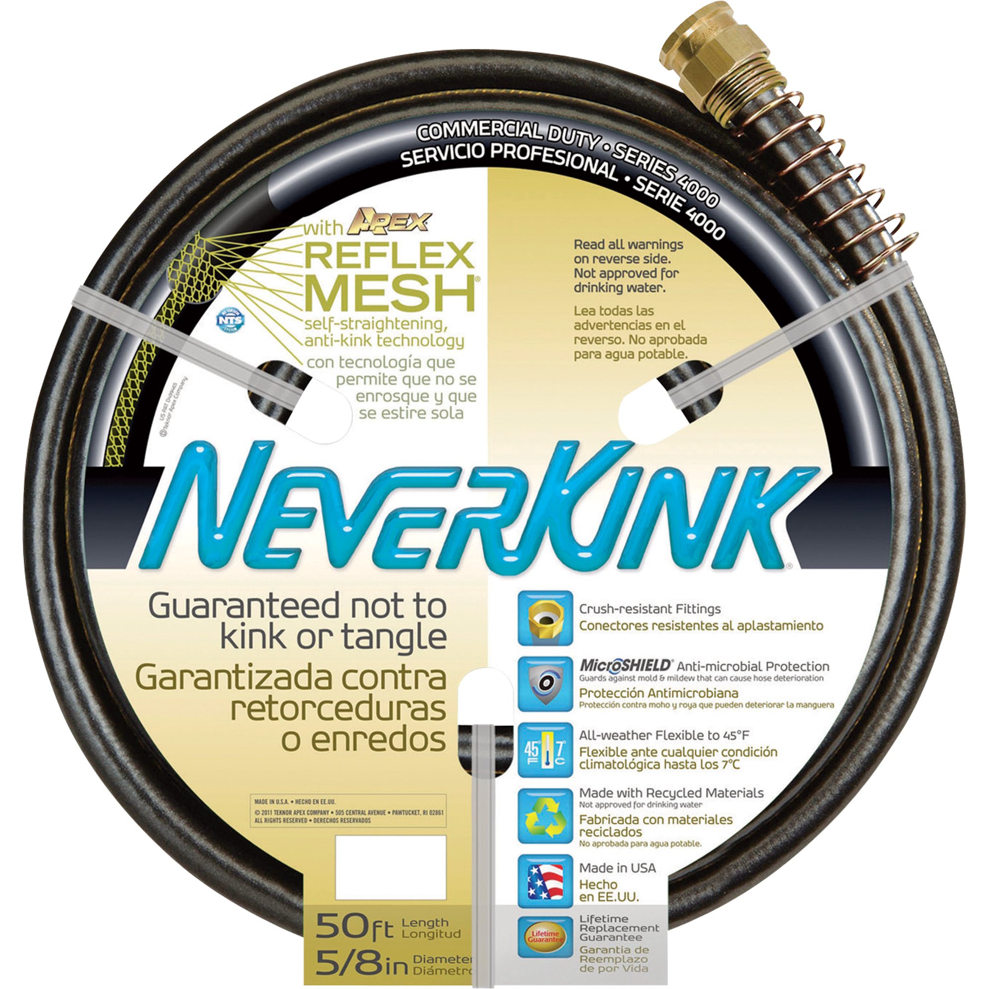 Apex Neverkink Commercial-Duty Garden Hose — 5/8in. x 50ft., Model# 8884-50